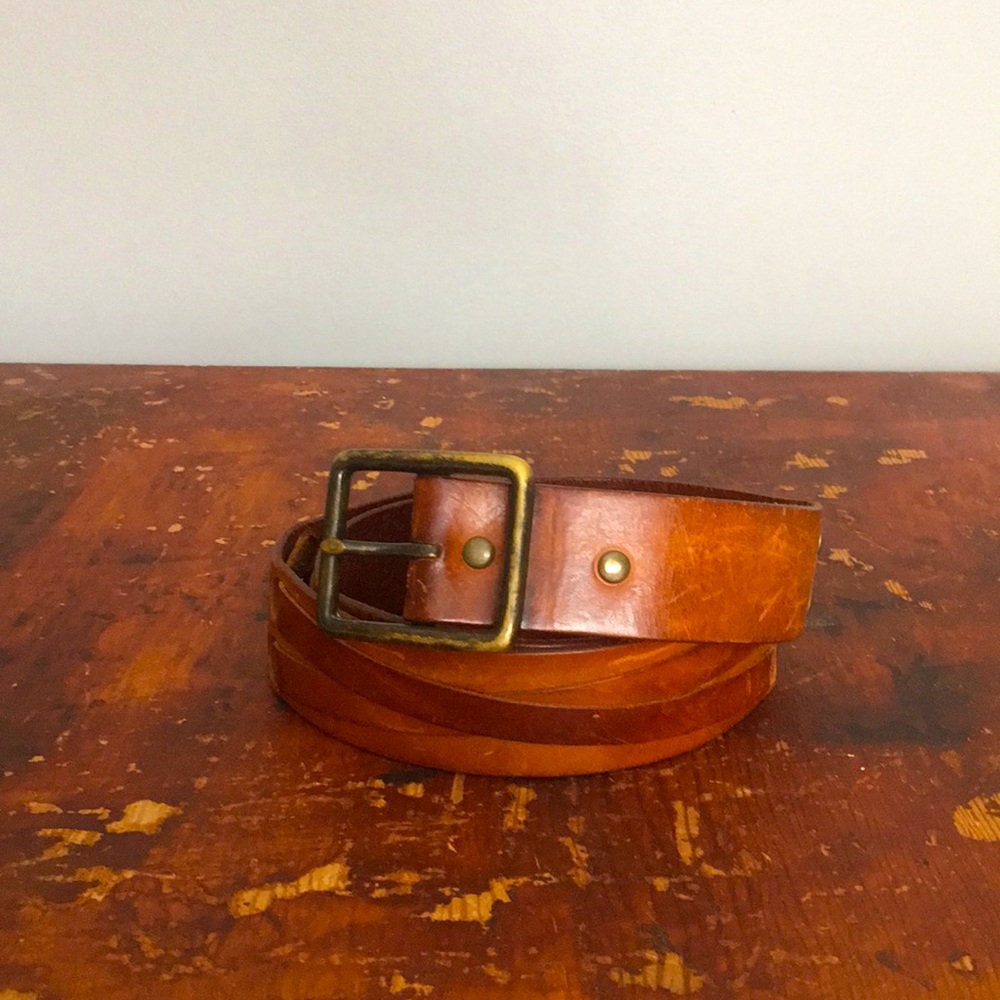 Linea Pelle Leather Belt Tan Sz M 38”